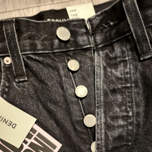 Aritzia Denim Forum The Joni High Rise Loose Fit Denim Jean Black Wash Size 24 - Picture 6 of 10